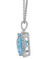 Blue Topaz (11 ct. t.w.) & White Topaz (3/4 ct. t.w) 18" Pendant Necklace in Sterling Silver