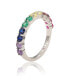 ფოტო #2 პროდუქტის Suzy Levian Sterling Silver Rainbow Cubic Zirconia Half Band Ring