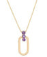 Фото #1 товара Macy's amethyst Graduated Oval 18" Pendant Necklace (1/5 ct. t.w.) in 14k Gold-Plated Sterling Silver