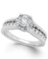Diamond Channel Halo Engagement Ring (1 ct. t.w.) in 14k White Gold