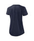 ფოტო #3 პროდუქტის Women's White, Navy New England Patriots Back Slit Lightweight Fashion T-shirt