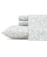 Фото #1 товара Постельное белье с бордовым узором Laura Ashley Crestwood Cotton Flannel 3 Piece Sheet Set, Twin
