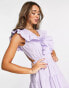 Фото #3 товара Vila frill detail tie back mini dress in lilac