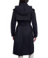 Фото #2 товара Women's Petite Single-Breasted Hooded Belted Trench Coat