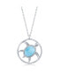 Фото #1 товара Sterling Silver Oval Larimar Turtle Round Necklace