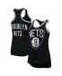 Women's Black Brooklyn Nets Showdown Burnout Tank Top