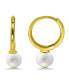 ფოტო #1 პროდუქტის White Cultured Pearl Huggie Hoop Earring