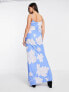 Фото #2 товара ASOS DESIGN cami bias maxi dress with large floral print in blue