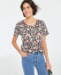 ფოტო #1 პროდუქტის Women's Satin Relaxed Short-Sleeve Top, Created for Macy's