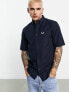 Фото #1 товара Fred Perry short sleeve oxford shirt in navy