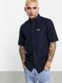 Fred Perry short sleeve oxford shirt in navy