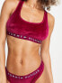 Фото #1 товара Tommy Hilfiger Original velour unlined bralette in cherry red
