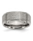 ფოტო #1 პროდუქტის Titanium Brushed Center Ridged Edge Wedding Band Ring