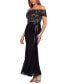 ფოტო #3 პროდუქტის Petite Lace-Top Off-The-Shoulder Gown