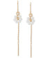 Gold-Tone Imitation Pearl Daisy Threader Earrings