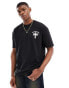 Liquor N Poker oversized t-shirt with cross back print in black