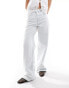 Фото #5 товара Mango low waist straight leg jeans in washed light blue