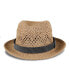 Фото #6 товара Men's Packable Open Weave Fedora Hat with Two Interchangeable Bands