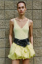 Фото #1 товара Короткое комбинированное платье объемного кроя ZARA