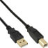 Фото #1 товара InLine USB 2.0 Cable Type A male / Type B female black - gold plated - 0.5m