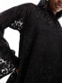 Фото #5 товара NA-KD velvet detail mini dress in black