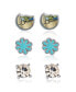 ფოტო #1 პროდუქტის Grogu Fashion Silver Plated Stud Earrings Set - 3 Pairs