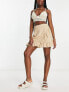 Фото #1 товара Vero Moda linen touch frill wrap mini skirt in beige