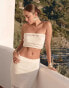 Фото #1 товара 4th & Reckless x Luana Barron odette knit bandeau beach crop top co-ord in cream