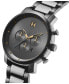 Men's Chronograph Black Stainless Steel Bracelet Watch 45mm