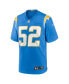 Фото #3 товара Men's Khalil Mack Powder Blue Los Angeles Chargers Game Jersey