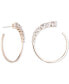 ფოტო #1 პროდუქტის Gold-Tone Crystal Frontal Hoop Earrings, 1"