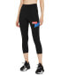 Фото #1 товара Nike One 280014 Women's Cropped Graphic-Print Leggings Size Small Black