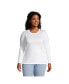 Plus Size Relaxed Supima Cotton Long Sleeve Crew Neck T-Shirt