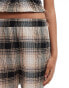 ASOS DESIGN boxer short in brown check co ord