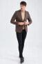 Фото #2 товара Slim Fit Kazayağı Desenli Astarlı Blazer Ceket