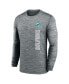 Men's Gray Miami Dolphins 2024 Sideline Velocity Performance Long Sleeve T-Shirt