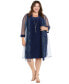 Plus Size Sleeveless Dress & Embroidered Jacket