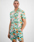 ფოტო #1 პროდუქტის Men's Short Sleeve Palm Print Camp Shirt