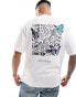 Фото #1 товара Jack & Jones oversized butterfly back print t-shirt in white