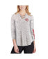 Фото #5 товара Women's Gray Wisconsin Badgers Space Dye Lace-Up V-Neck Long Sleeve T-shirt