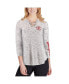 ფოტო #5 პროდუქტის Women's Gray Wisconsin Badgers Space Dye Lace-Up V-Neck Long Sleeve T-shirt