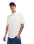 ASOS DESIGN boxy oversized t-shirt in off white with back print