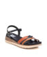 Фото #4 товара Women's Cross Strap Sandals, Black With Brown Accent