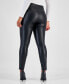 Фото #2 товара Faux-Leather Double-Zip Leggings, Created for Macy's