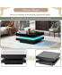 High Gloss Minimalist Design With Plug-In 16-Color LED Lights, 2-Tier Square Coffee Table