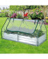 6 x 3 x 3 Feet Galvanized Raised Garden Bed with Greenhouse