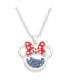 Фото #1 товара Disney minnie Mouse Womens Silver Plated Birthstone Shaker Necklace - 18+2''