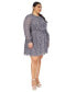 ფოტო #4 პროდუქტის Plus Size Metallic Floral Mini Dress