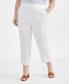 Фото #2 товара Plus Size Mid-Rise Linen Blend Everyday Ankle Pants, Created for Macy's