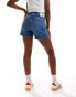 Calvin Klein Jeans mom denim shorts in mid wash